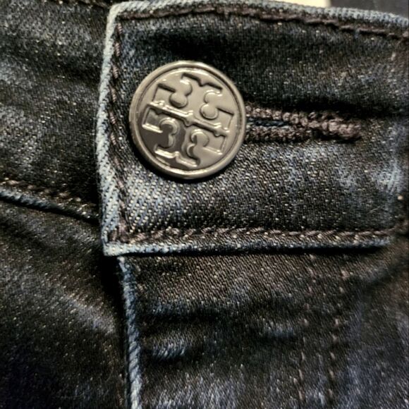 Tory Burch Cropped Skinny Jeans Denim Dark Wash Size 28 - Picture 4 of 9